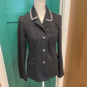 CAbi Tipped Crew Blazer in Heather Gray, Size S